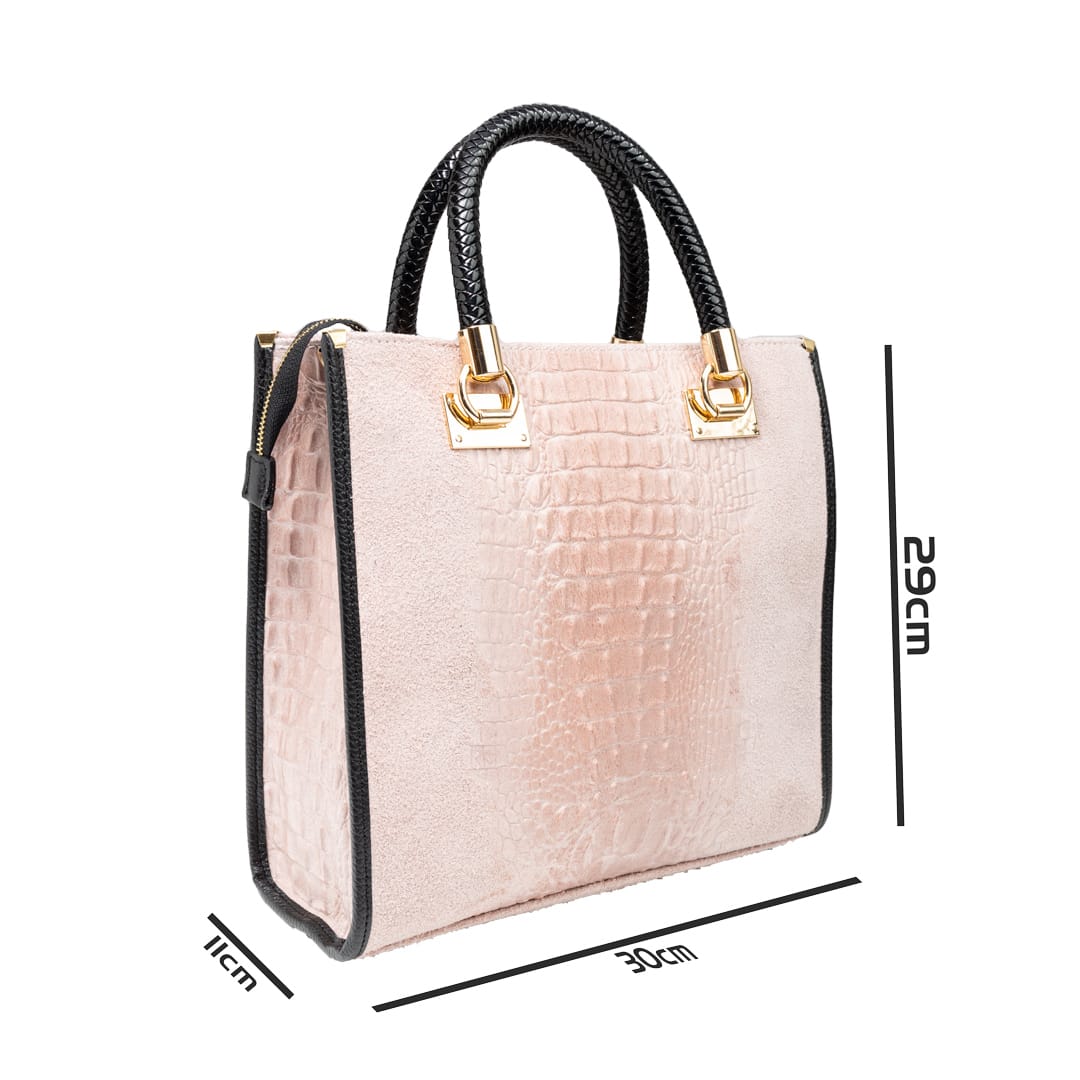 geanta-femei-piele-naturala-roz-negru3