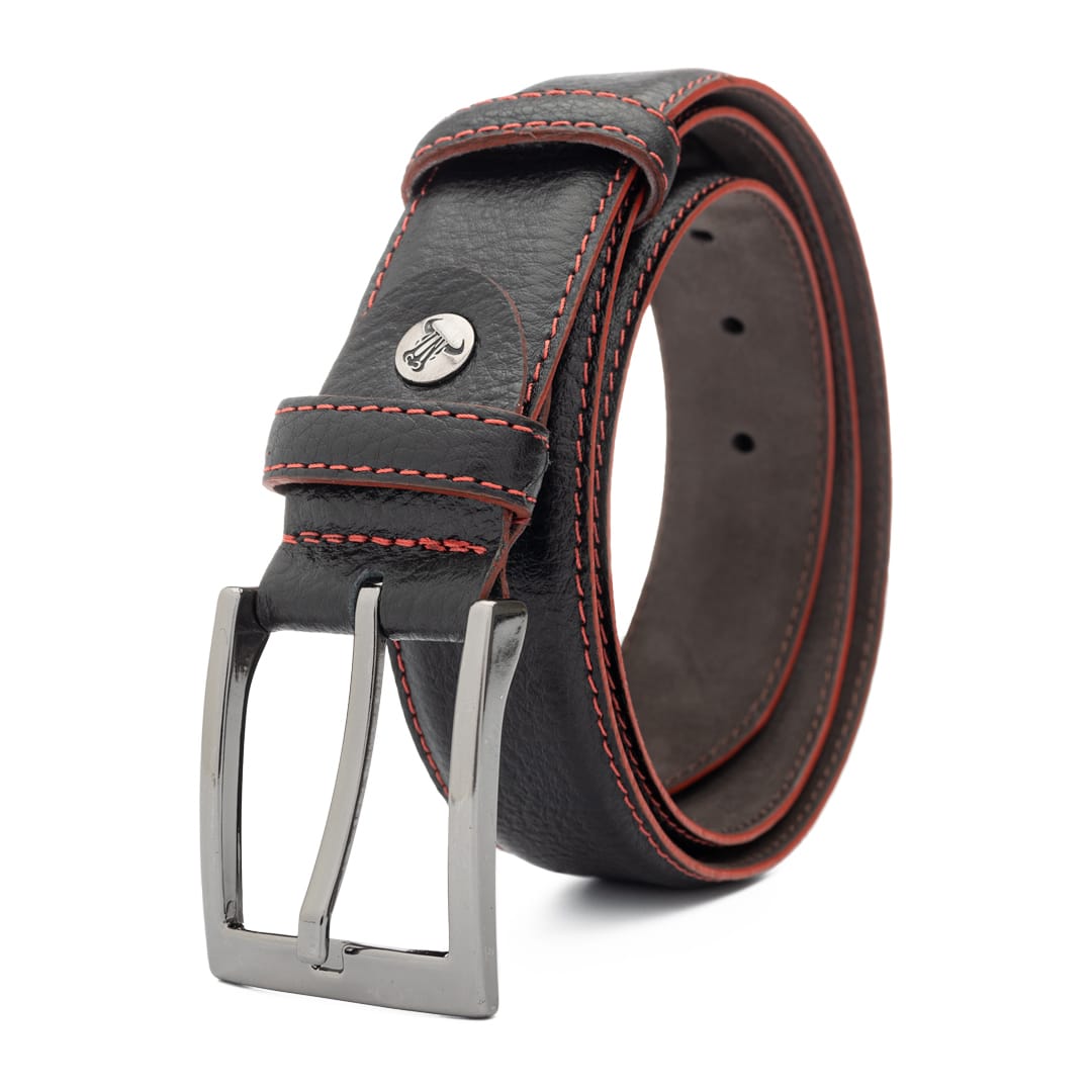 curea-barbati-piele-naturala-negru-Red-Line3