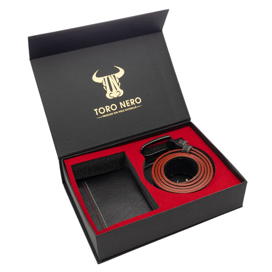 set-cadou-barbati-piele-naturala-negru-Double-Line