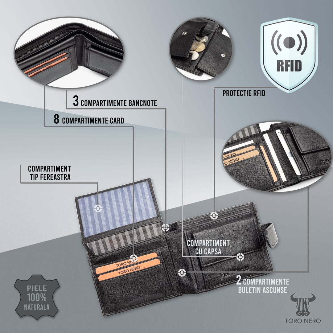 【限定セール】The Beautools TBFP-02G Set cadou portofel + curea din piele pentru barbati Vox-Rubber