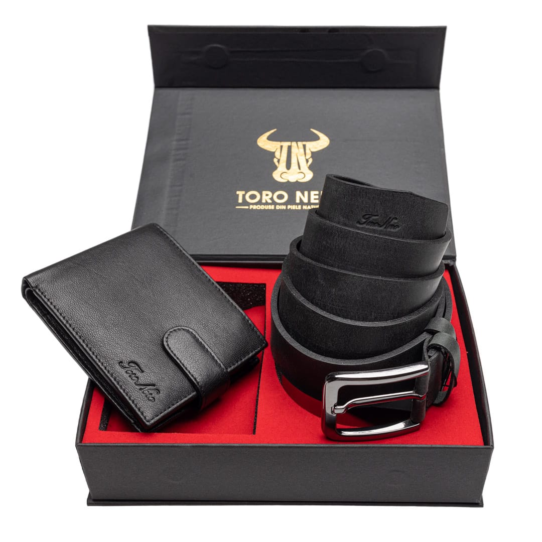set-cadou-barbati-piele-naturala-negru-Viki-Rubber