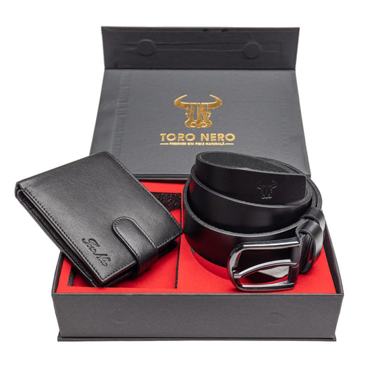 set-cadou-barbati-piele-naturala-negru-Viki-Smooth