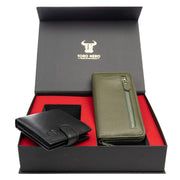 set-cadou-portofel-femeibarbati-piele-naturala-negru-verde-Arya-Vita-Opzioni
