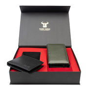 set-cadou-portofel-femeibarbati-piele-naturala-negru-verde-Little-Manu