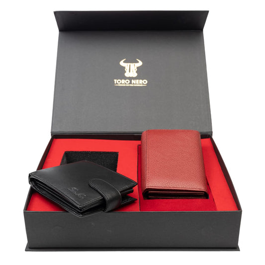 set-cadou-portofel-femeibarbati-piele-naturala-negru-rosu-Little-Viki