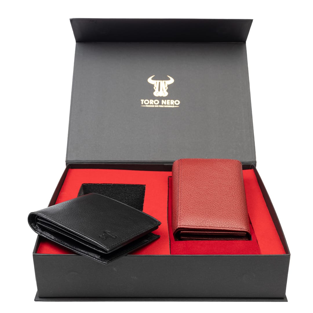 set-cadou-portofel-femeibarbati-piele-naturala-negru-rosu-Little-Muselles