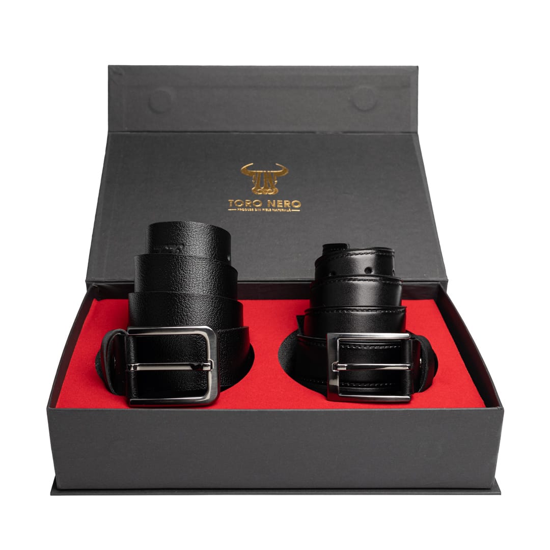 set-cadou-curea-barbati-piele-naturala-casual-elegant-negru-Classic-Night1