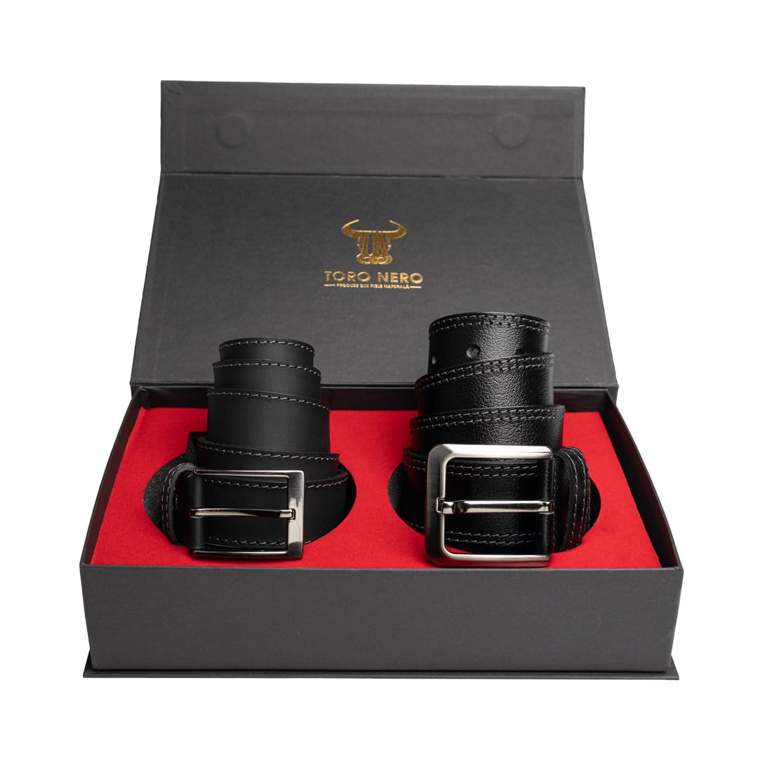 set-cadou-curea-barbati-piele-naturala-casual-elegant-negru-Rorok-Gray-Line1