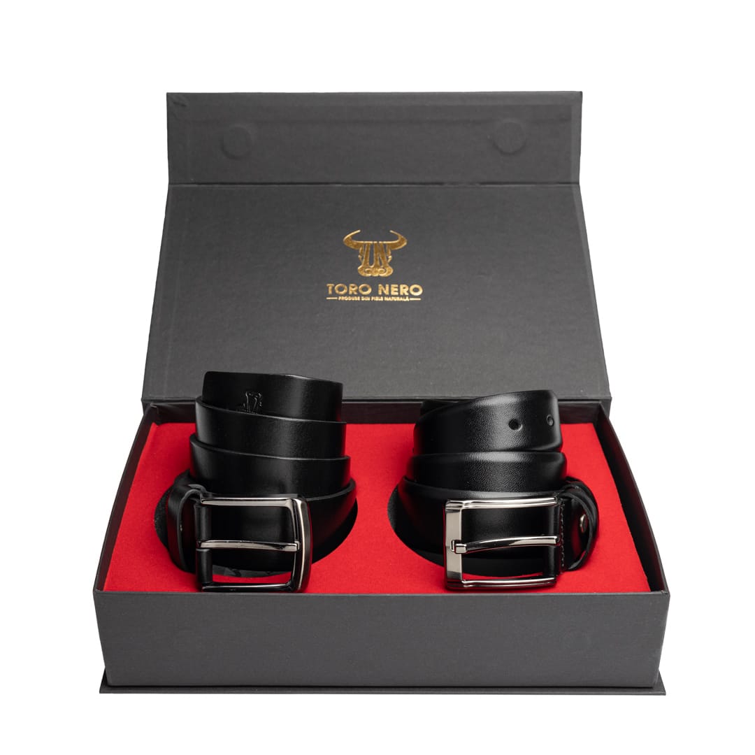 set-cadou-curea-barbati-piele-naturala-casual-elegant-negru-Basic-Smooth1