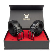 set-cadou-curea-barbati-piele-naturala-casual-elegant-negru-Basic-Smooth