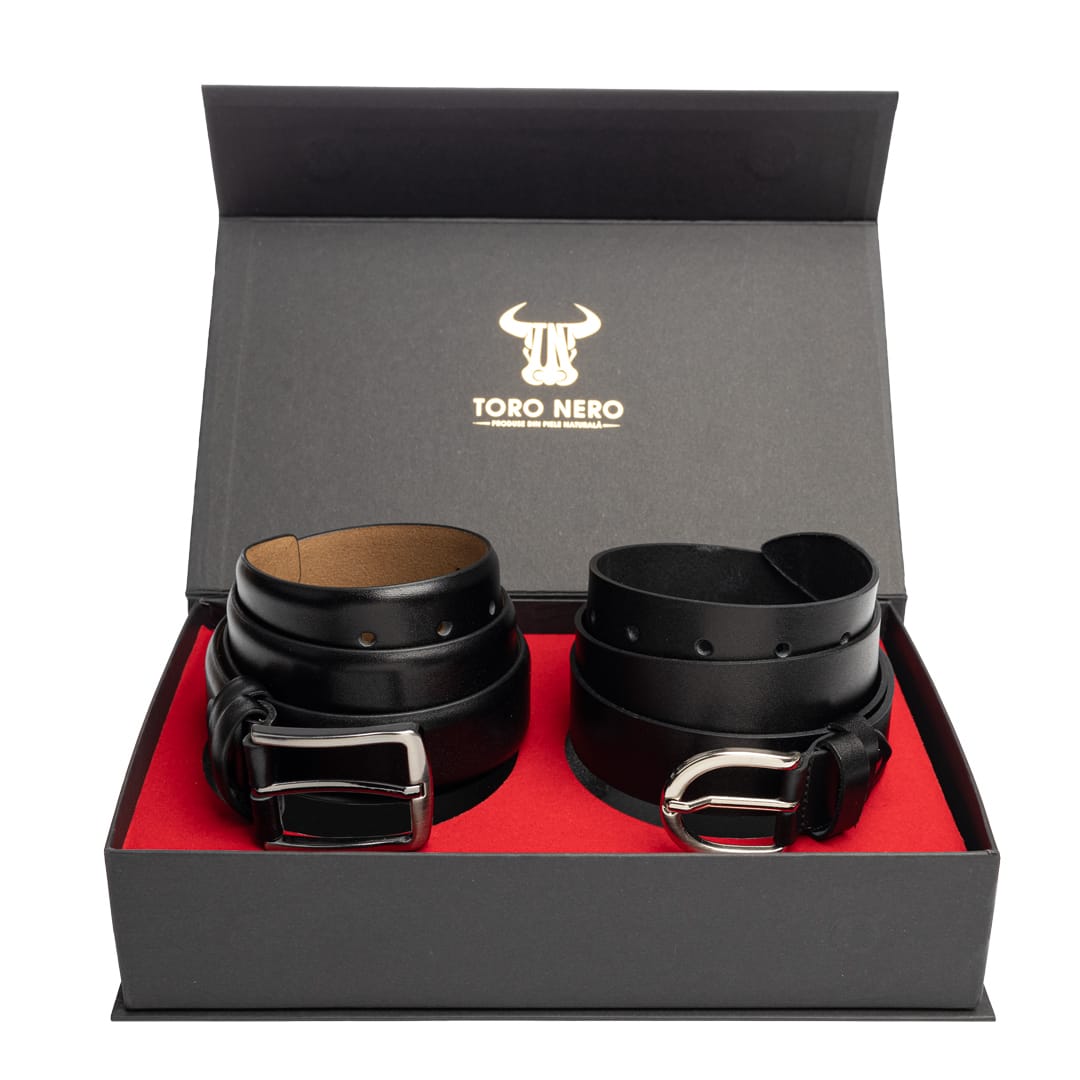 set-cadou-curea-femeicurea-barbti-piele-naturala-negru-Middle-Basic