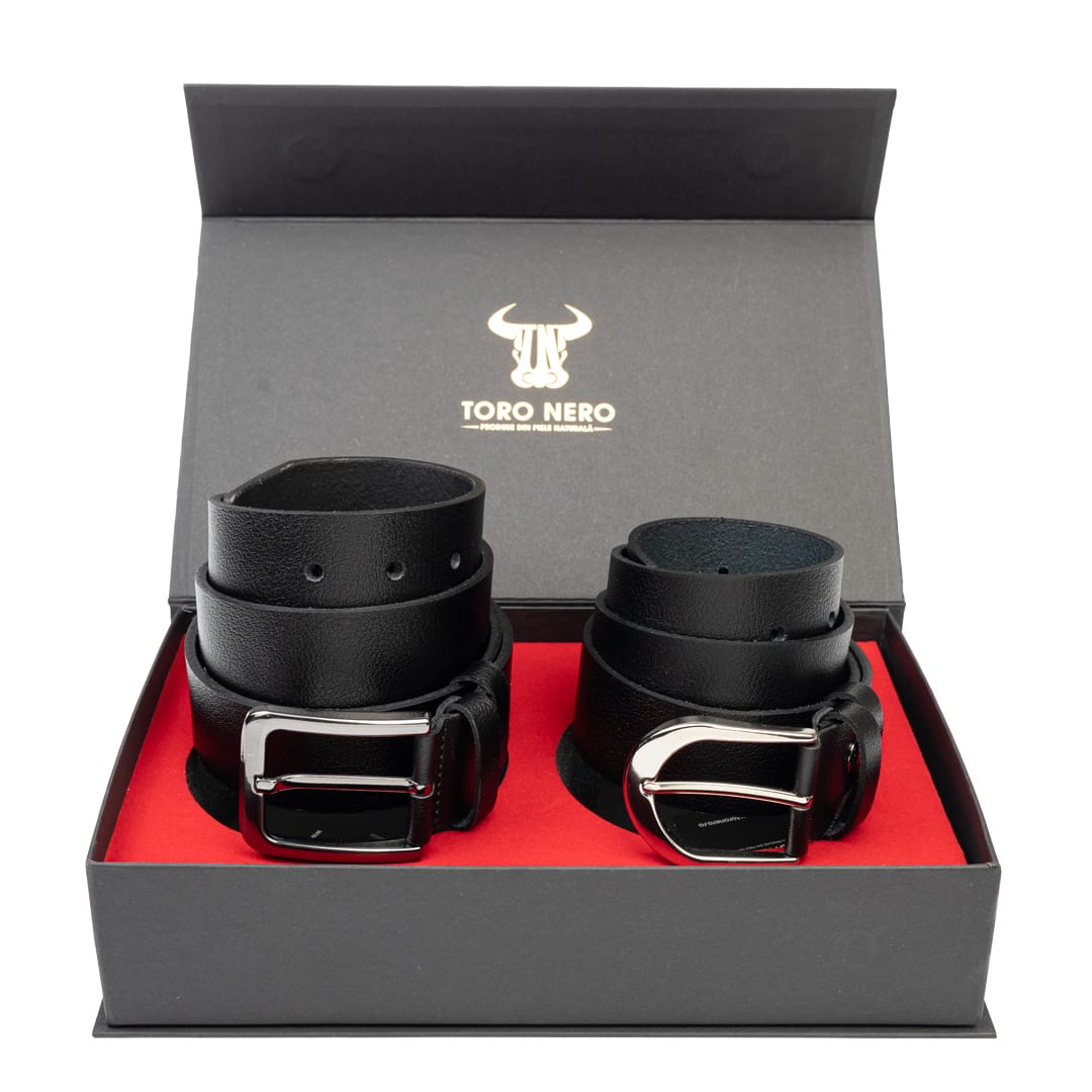 set-cadou-curea-femeicurea-barbati-piele-naturala-negru-Thick-Night