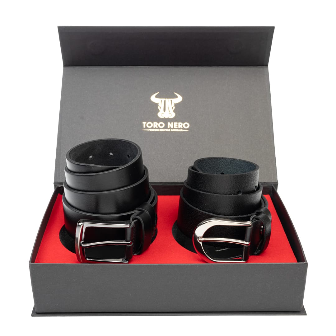 set-cadou-curea-femeicurea-barbati-piele-naturala-negru-Thick-Smooth
