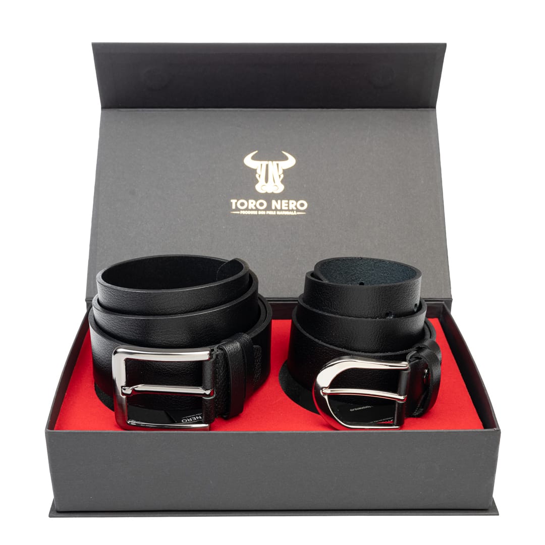 set-cadou-curea-femeicurea-barbati-piele-naturala-negru-Thick-Modern-Night