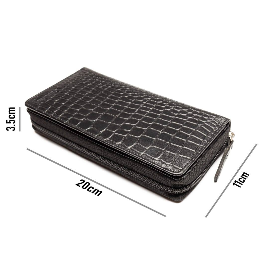 Set cadou portofel + curea din piele pentru femei negru Gia-Middle