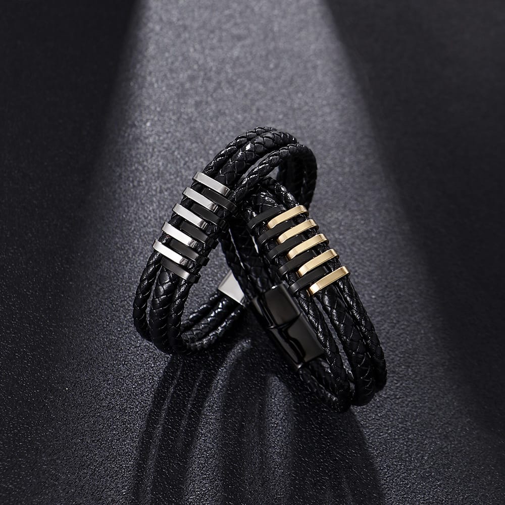 Bratara-barbati-piele-naturala-negru-Roi2