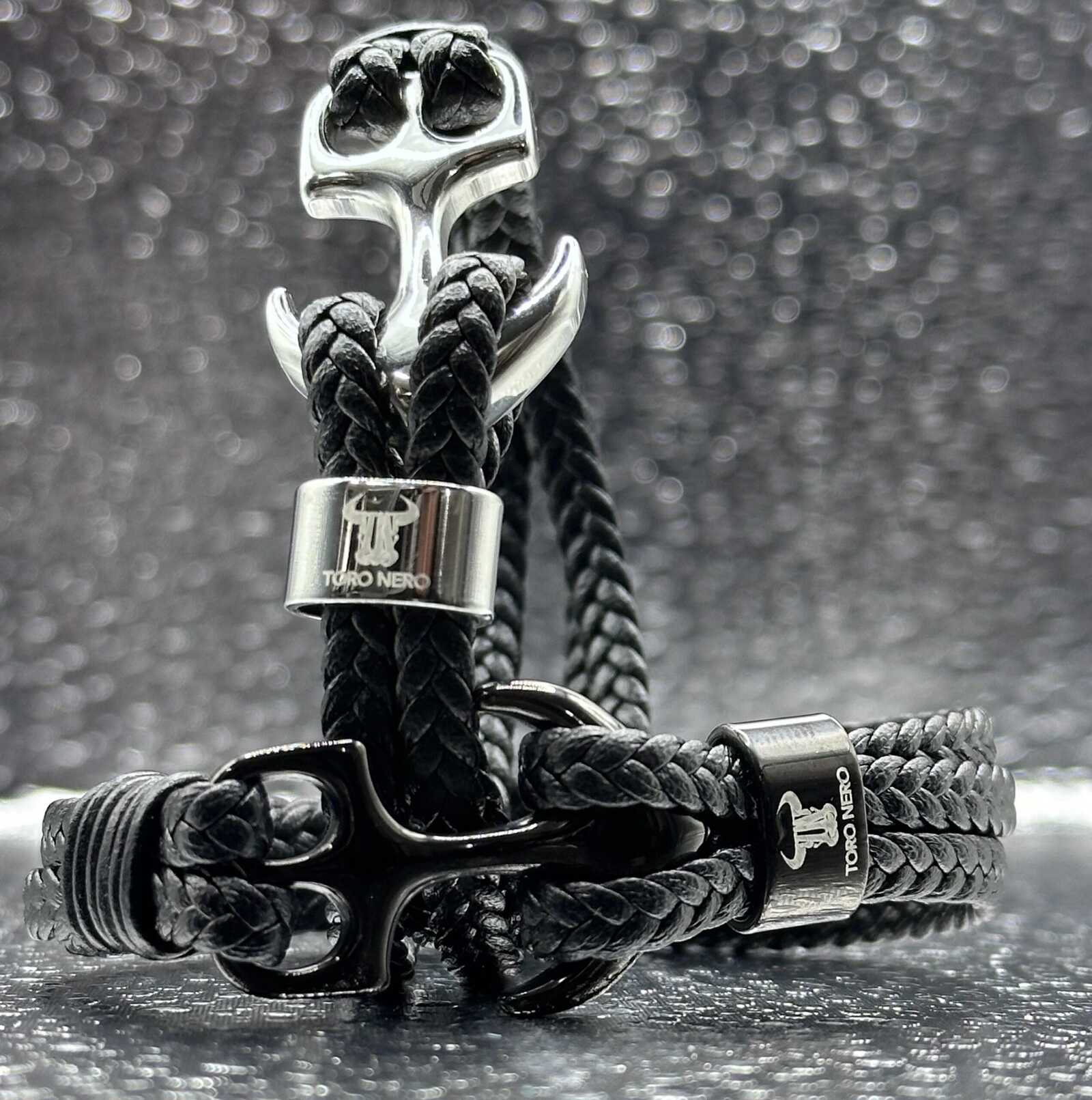 Bratara-barbati-piele-naturala-negru-argintiu-Ancora1.jpg-scaled