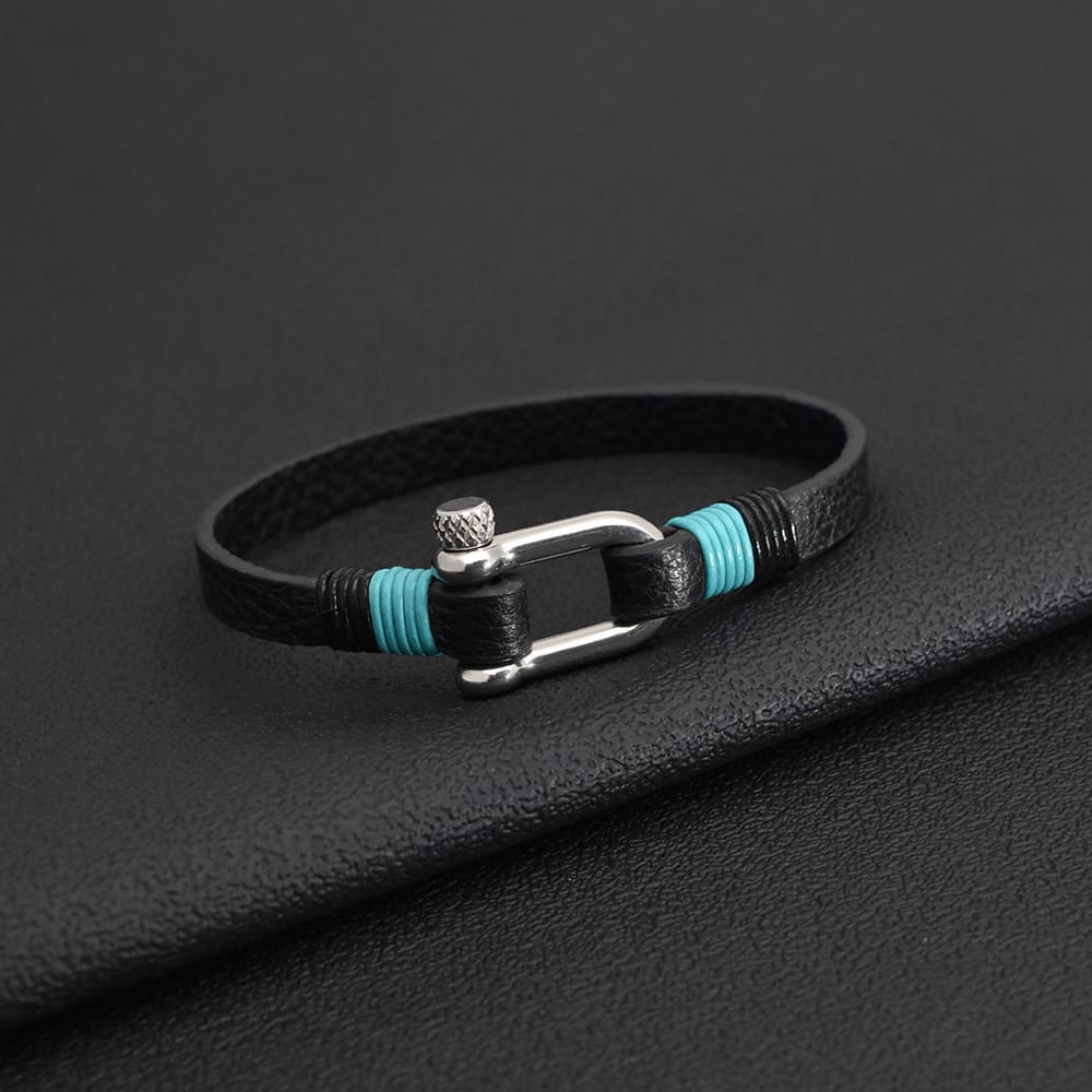 Bratara-barbati-piele-naturala-negru-Many1