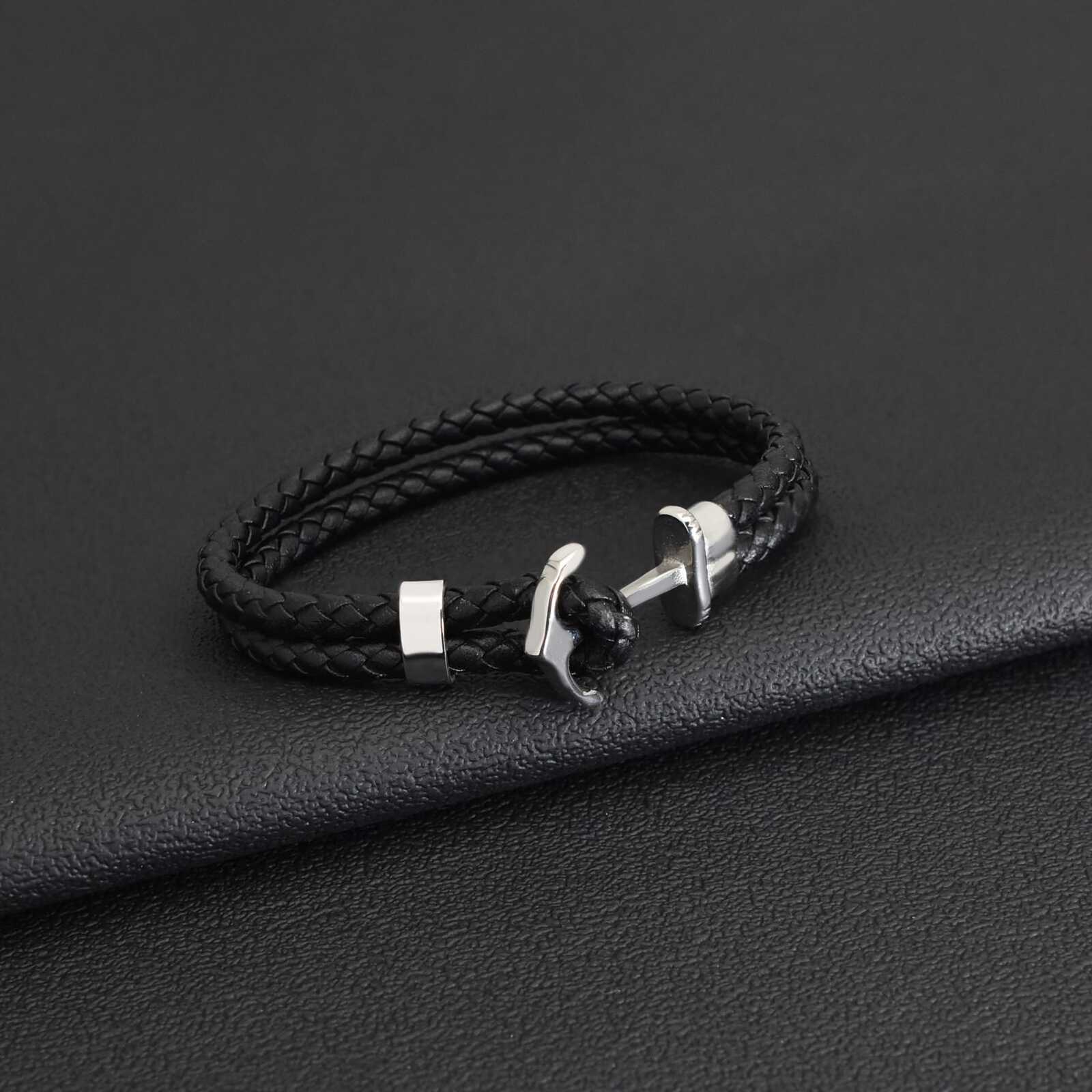 Bratara-barbati-piele-naturala-negru-Aqua1