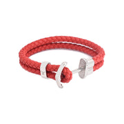 Bratara-barbati-piele-naturala-rosu-Aqua