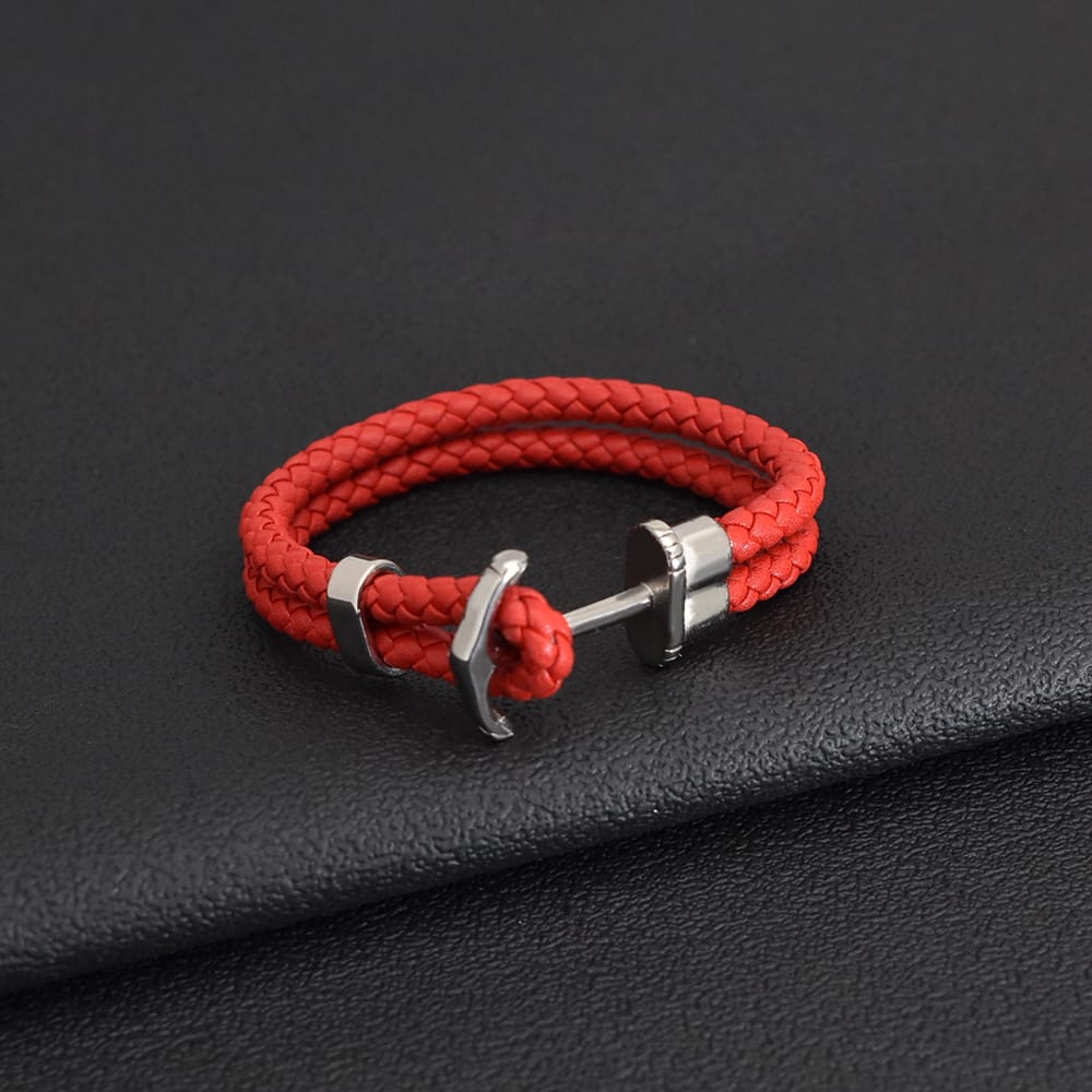 Bratara-barbati-piele-naturala-rosu-Aqua1