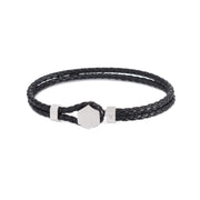 Bratara-barbati-piele-naturala-negru-Hexagon