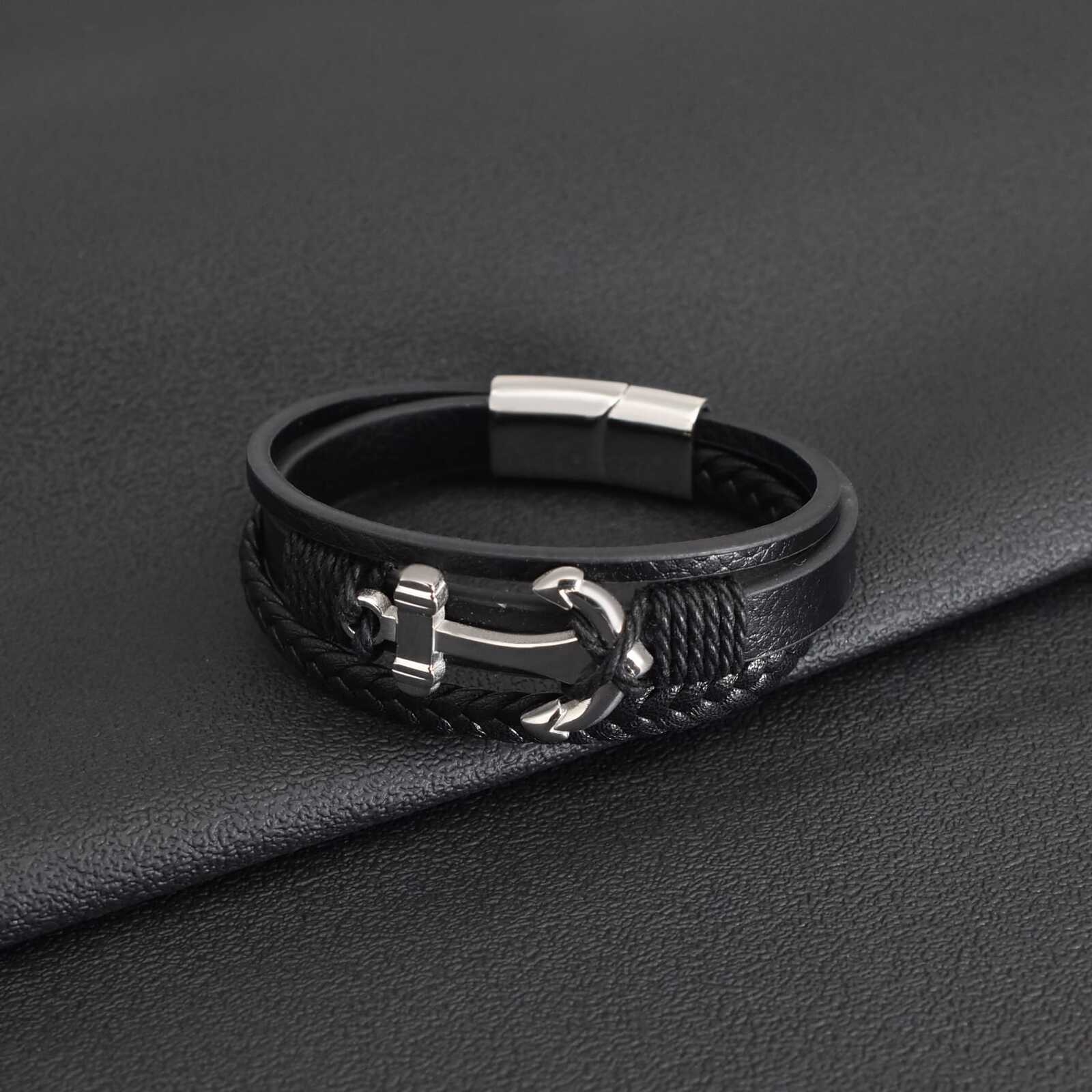 Bratara-barbati-piele-naturala-negru-Summer2