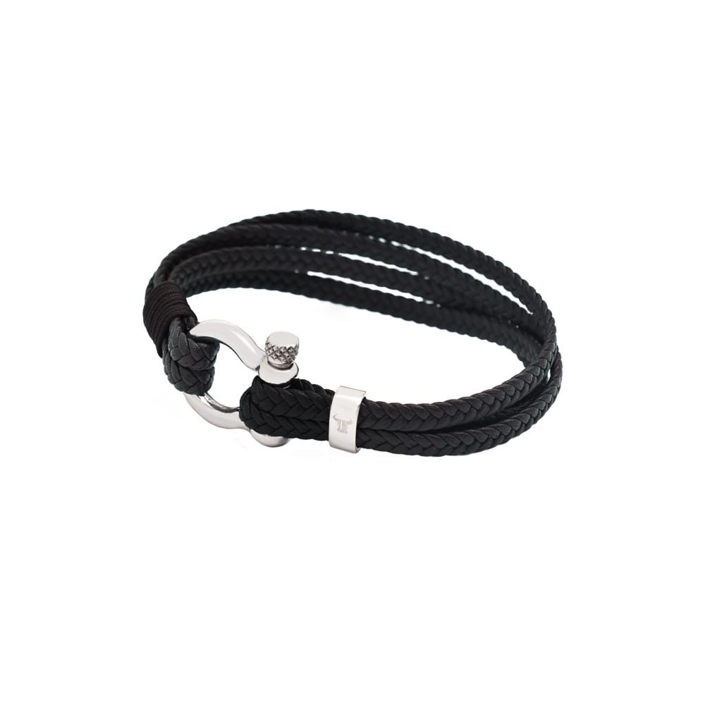 Bratara-barbati-piele-naturala-negru-Lucky