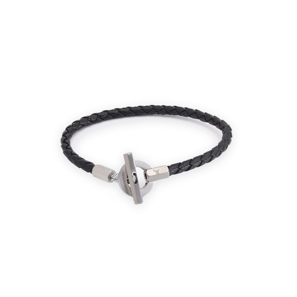 Bratara-barbati-piele-naturala-negru-Circle