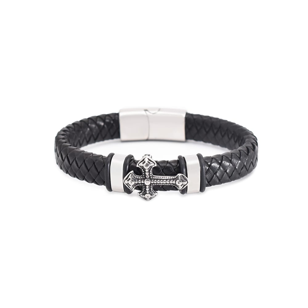 Bratara-barbati-piele-naturala-negru-Casi