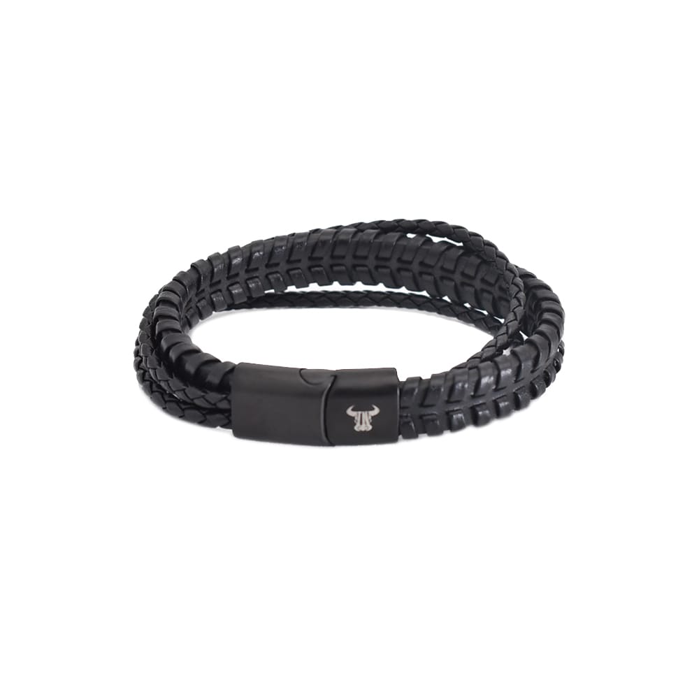 Bratara-barbati-piele-naturala-negru-Braided1