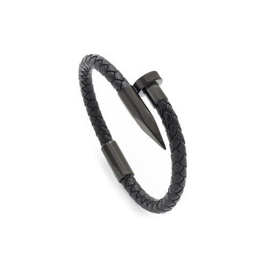 Bratara-barbati-piele-naturala-negru-Anos