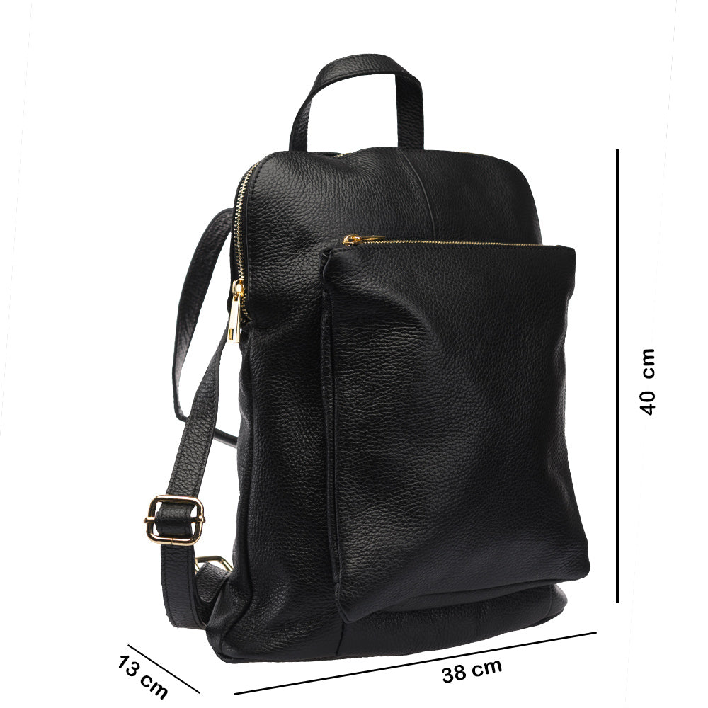 Rucsac dama din piele naturala negru Duality_6