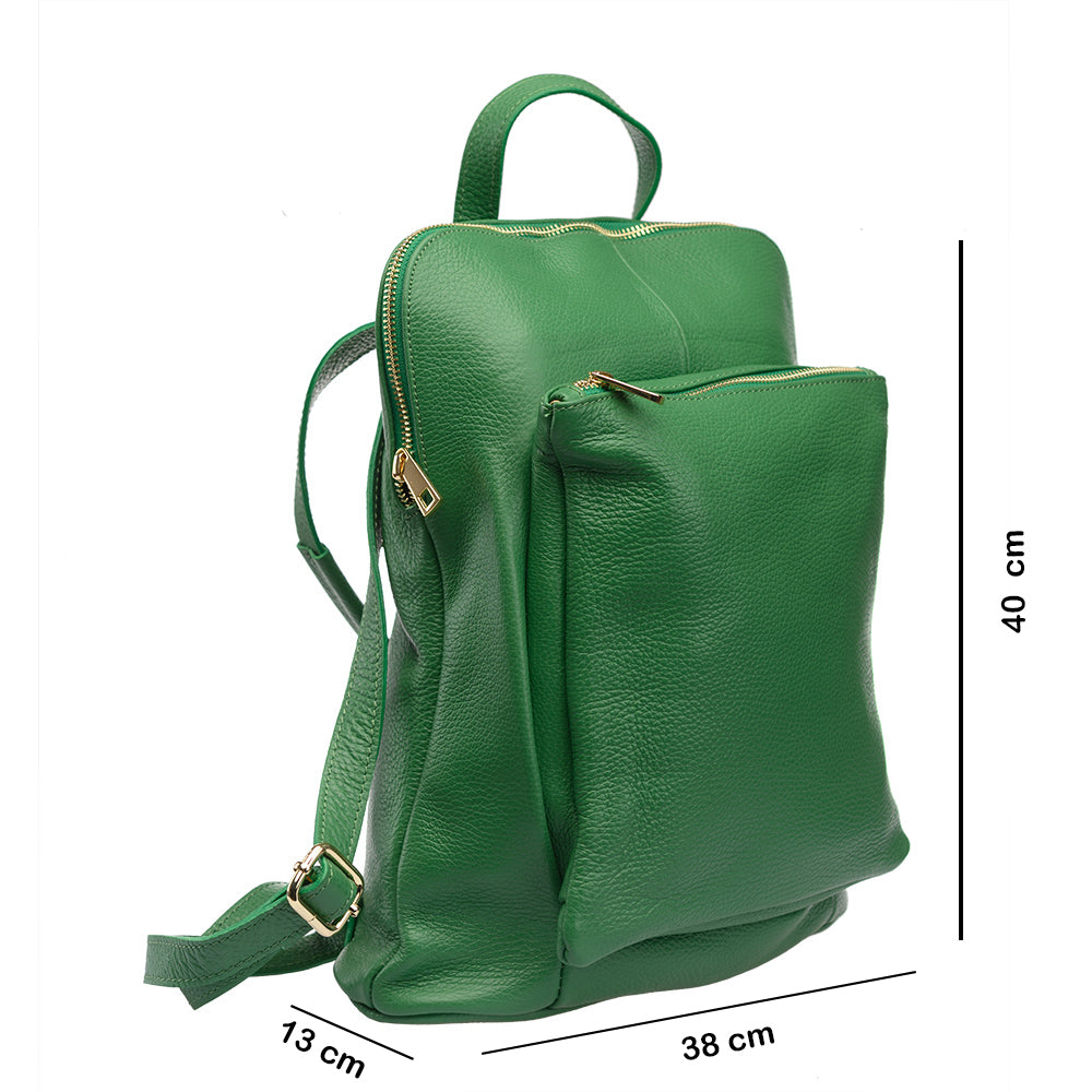 Rucsac dama din piele naturala verde Duality_6