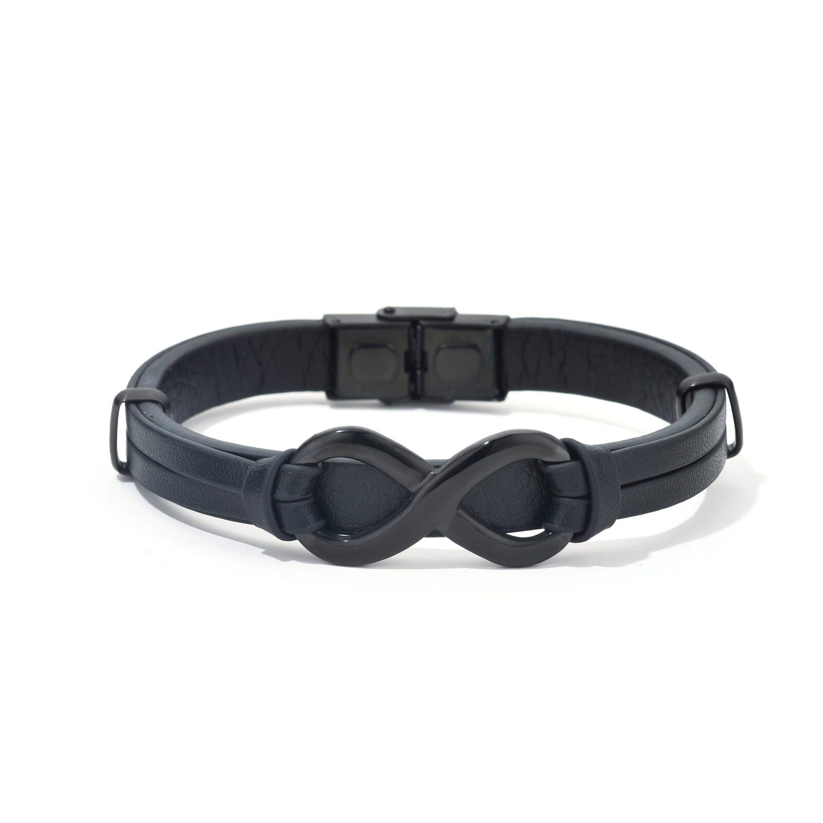 Bratara-barbati-piele-naturala-negru-Infinit mare.jpg