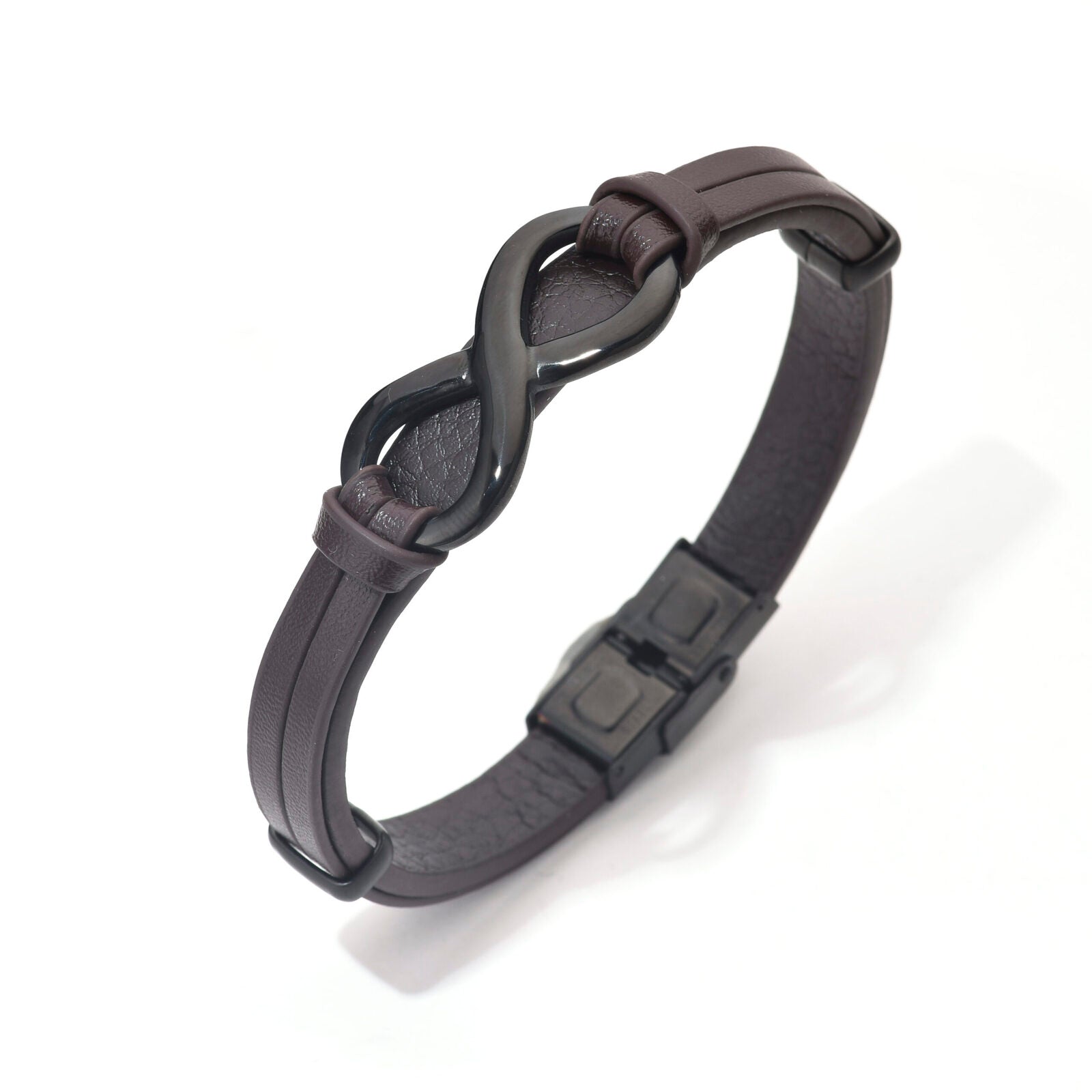 Bratara-barbati-piele-naturala-maro-Infinit mare1.jpg