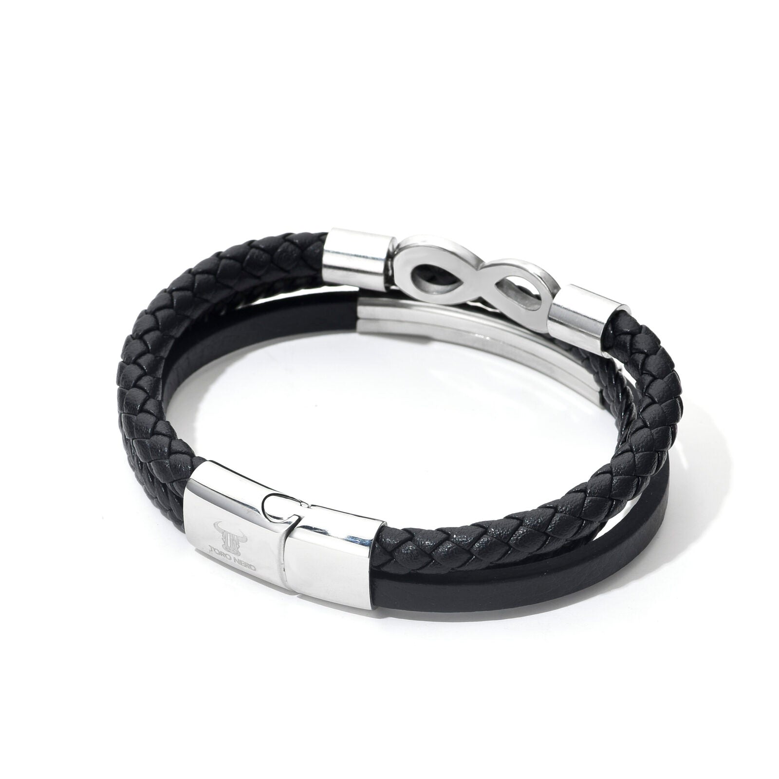 Bratara-barbati-piele-naturala-argintiu-Big Infinit5.jpg