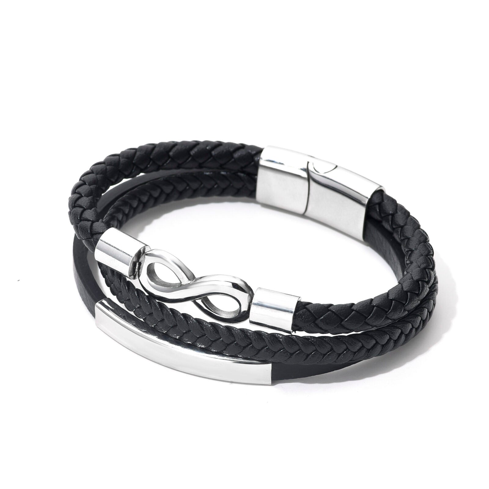 Bratara-barbati-piele-naturala-argintiu-Big Infinit4.jpg