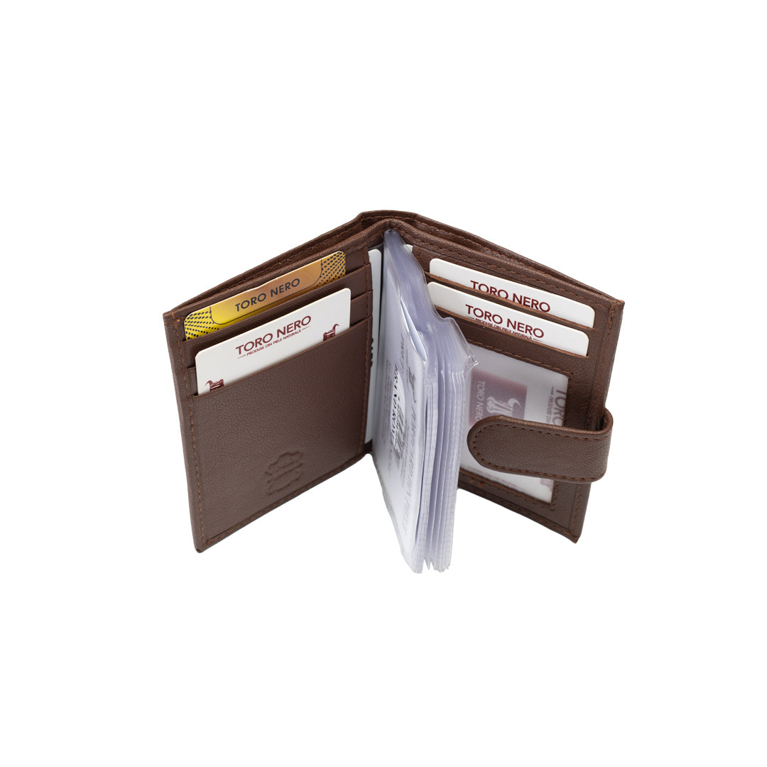 Port-Card barbati din piele naturala maro Master-Card - ToroNero