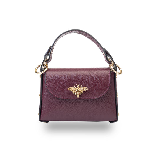 Women's burgundy genuine leather bag Iris