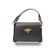 Geantă damă din piele naturala dark brown Iris