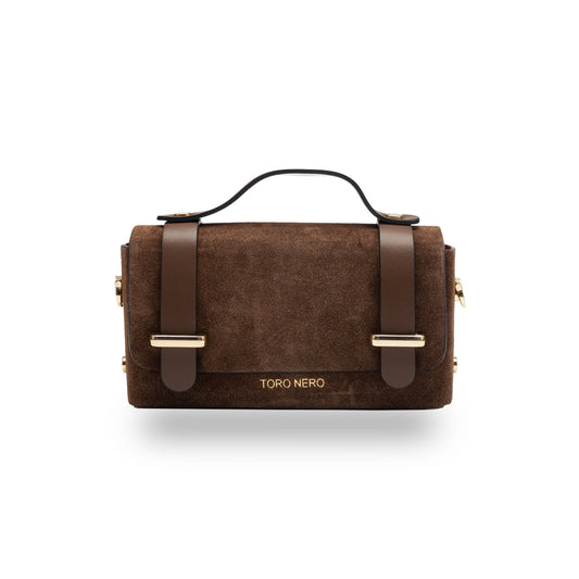 Geantă damă din piele naturala maro coniac-piele intoarsa Natalia