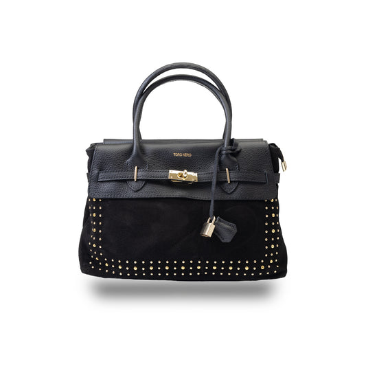 Women's bag made of black genuine leather Mira