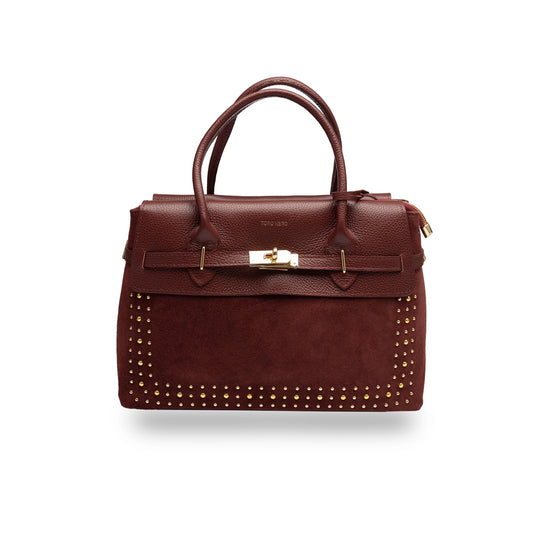 Geantă damă din piele naturala visiniu Mira