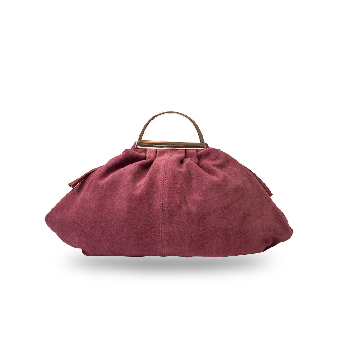 Geantă damă din piele naturală visiniu Monica