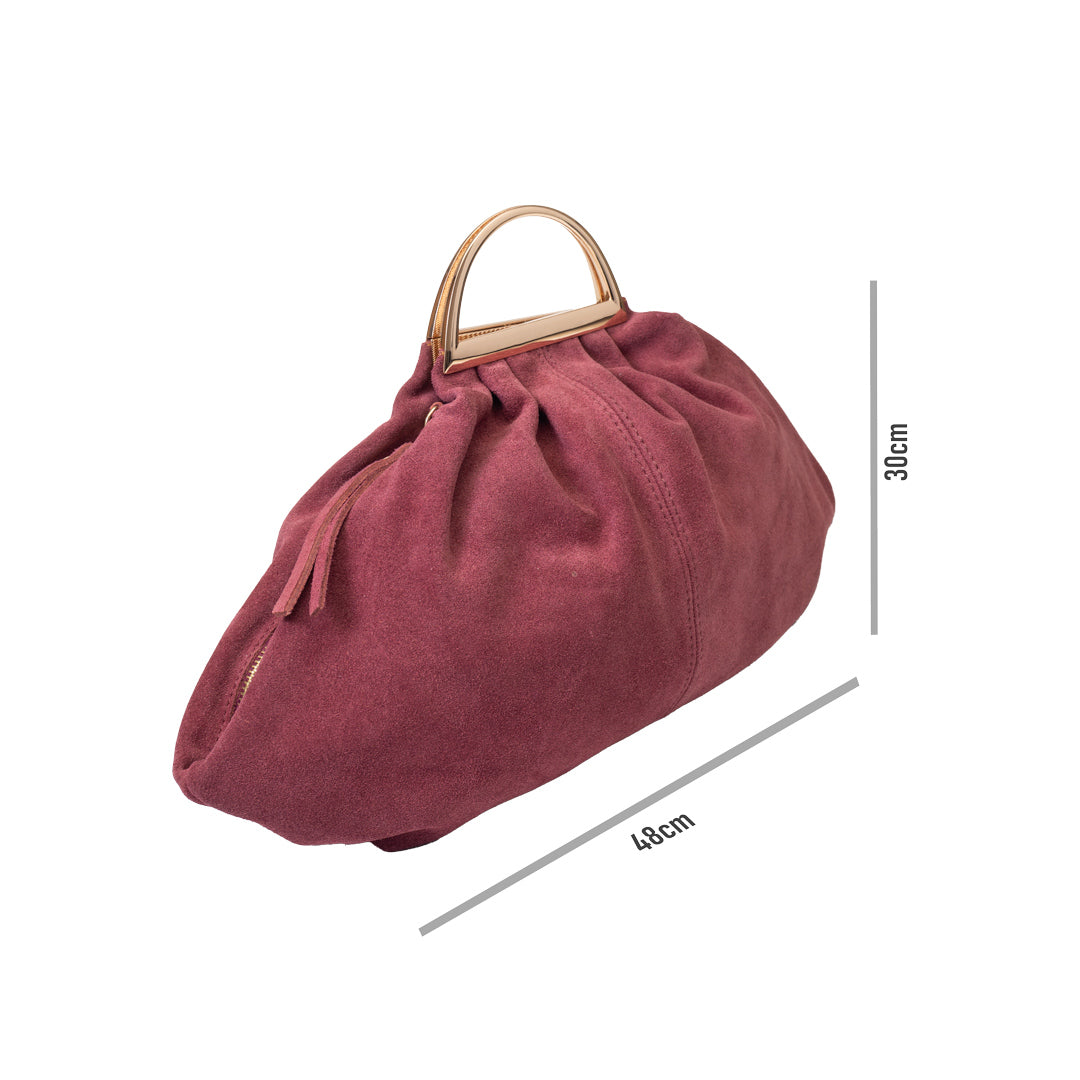 Geantă damă din piele naturală visiniu Monica