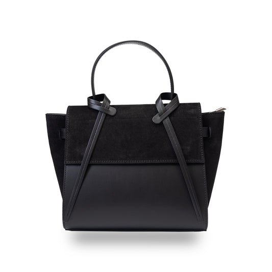 Women's bag made of natural black suede leather Erika