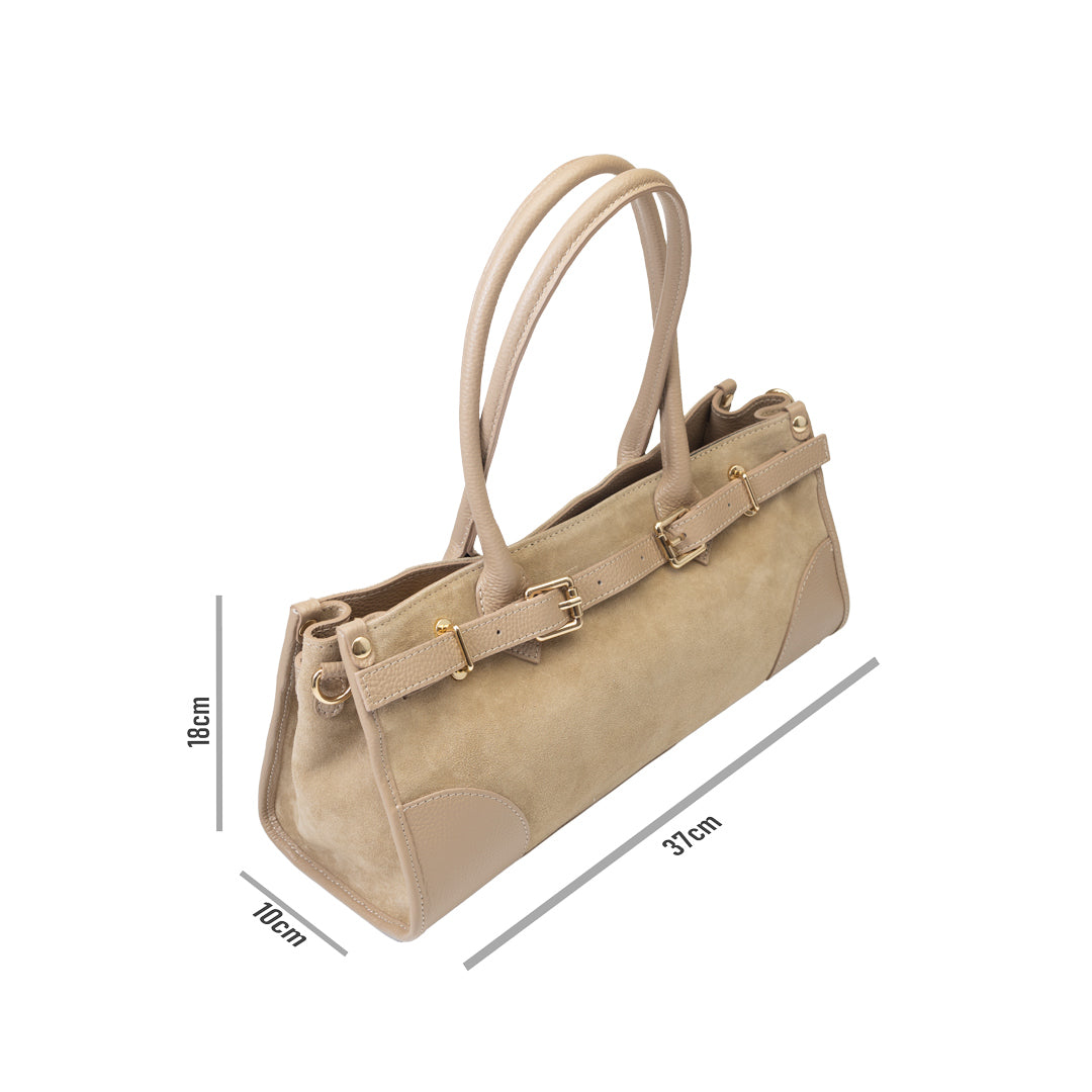 Geantă damă din piele naturala bej Evelin