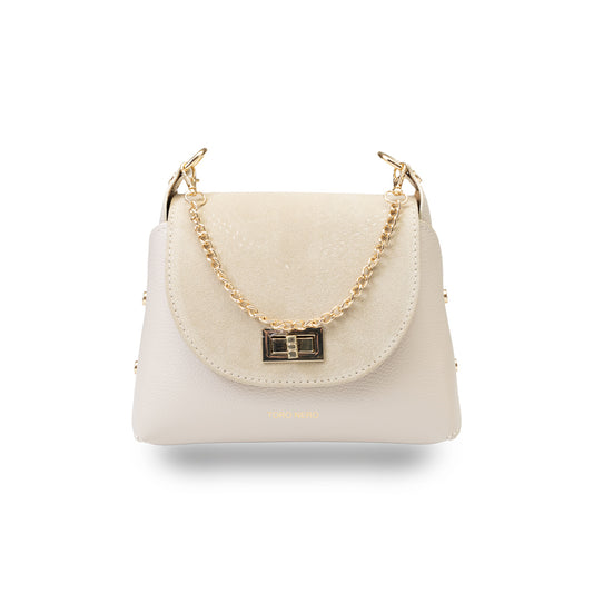 Women's bag made of natural suede leather, beige Raisa