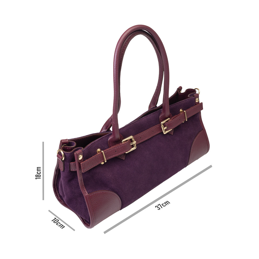 Geantă damă din piele naturala bordo Evelin